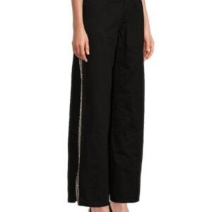 WeWoreWhat Chain Slit Wide Leg Jeans